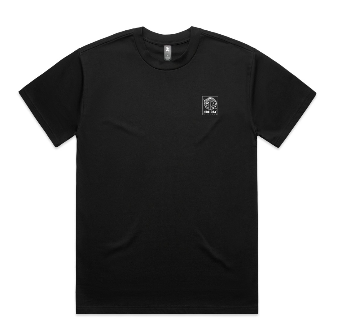 Men's Slogan T-shirt – Black – Holiday Records