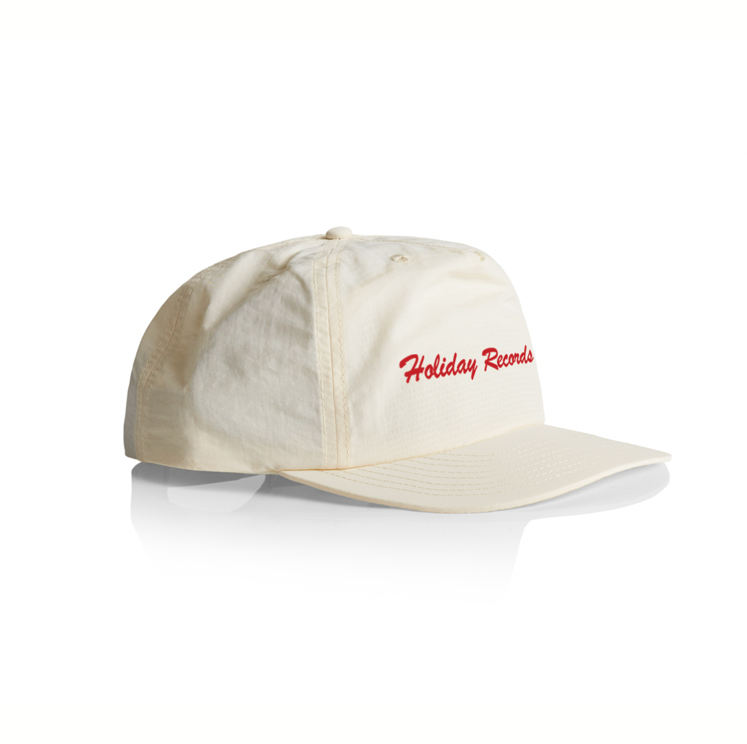 Holiday Records Cap (Off-White + Red Embroidery)