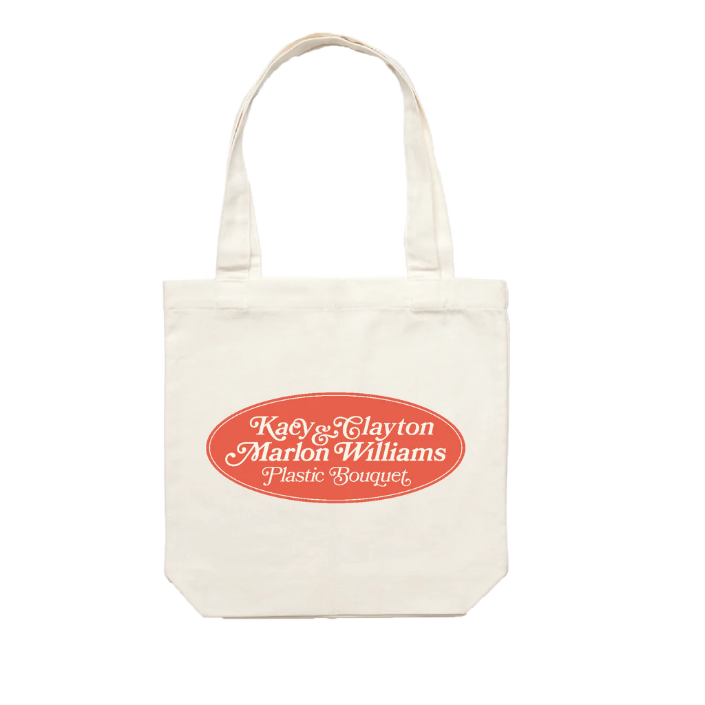 Kacy & Clayton and Marlon Williams - 'Plastic Bouquet' Cream Tote Bag