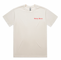 Holiday Records Oversized Embroidered T-shirt (Bone/Red)